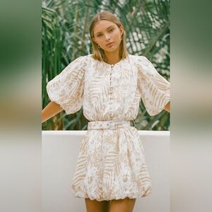 SABO LUXE Women's 100% Linen‎ Aura Ballon Dress Size Small